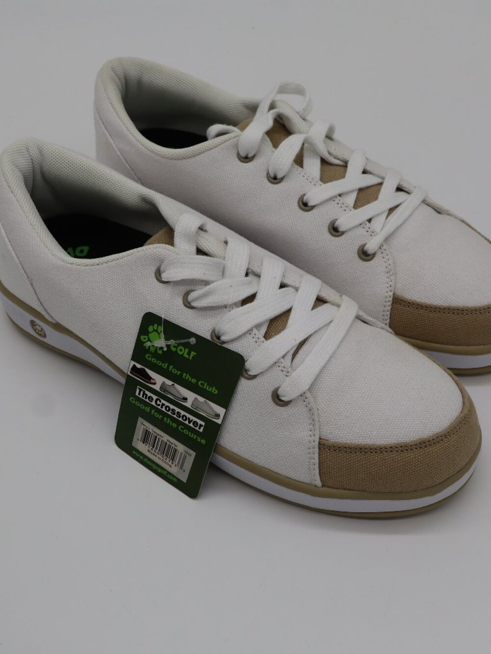 Canvas sneakers, Dawgs Golf Crossover, White/Tan NWT Women's size 10